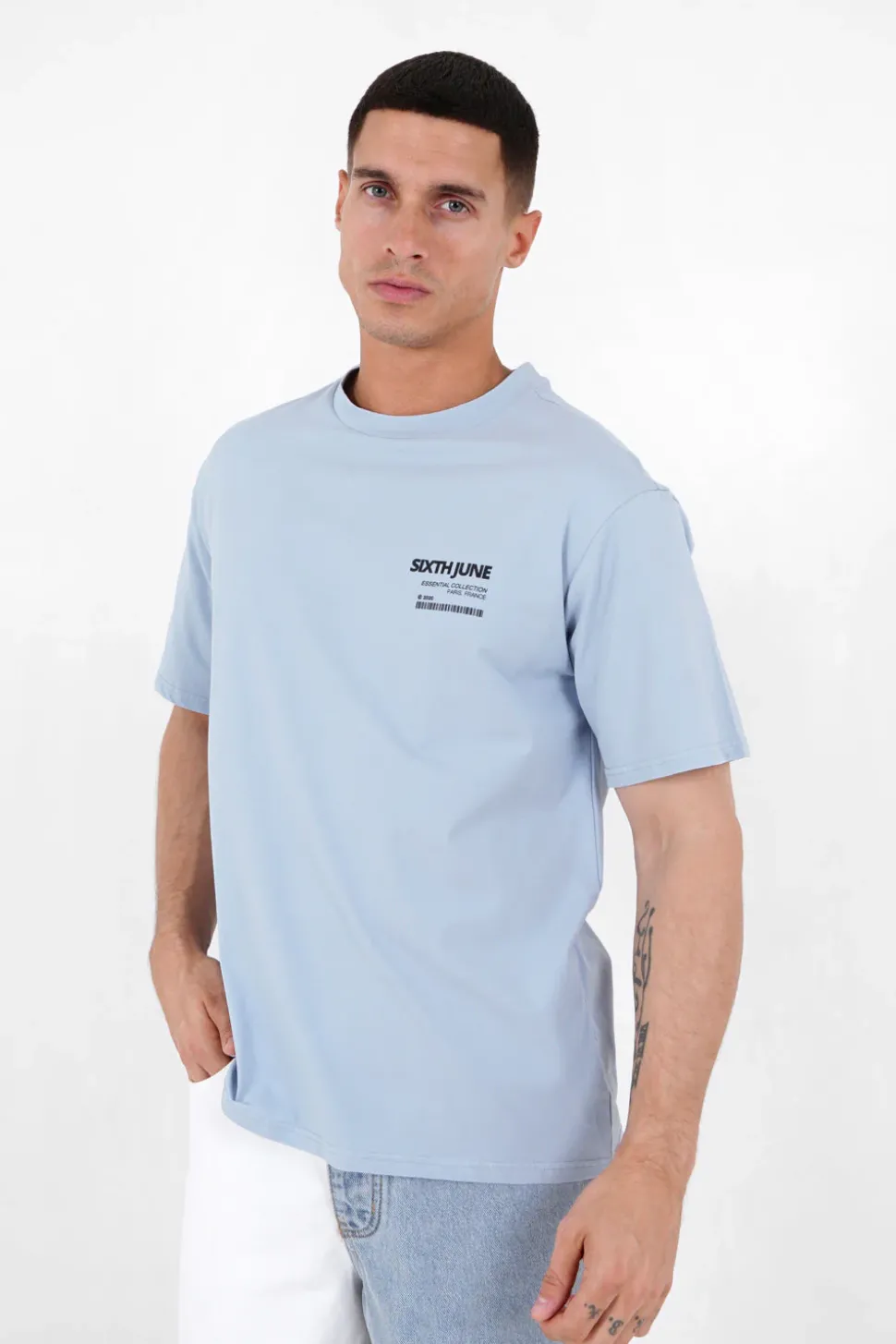 T-Shirt Barcode Bleu