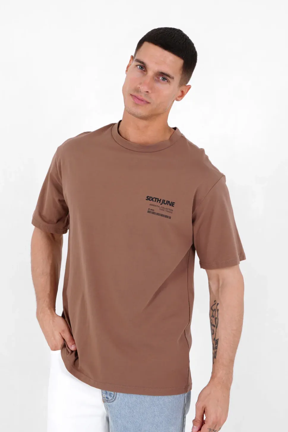T-Shirt Barcode Marron