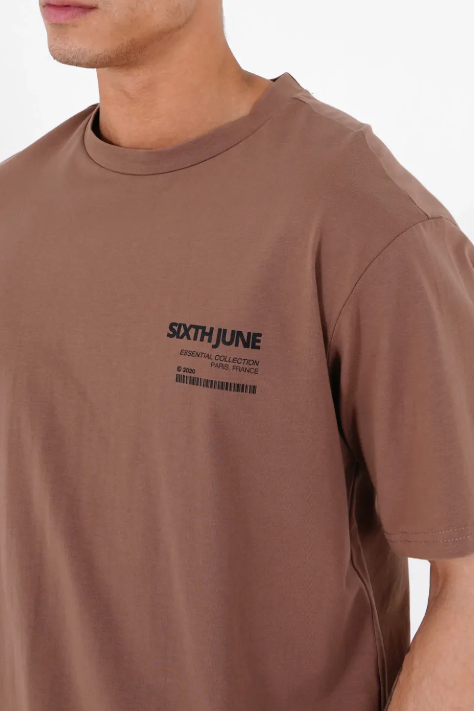 T-Shirt Barcode Marron