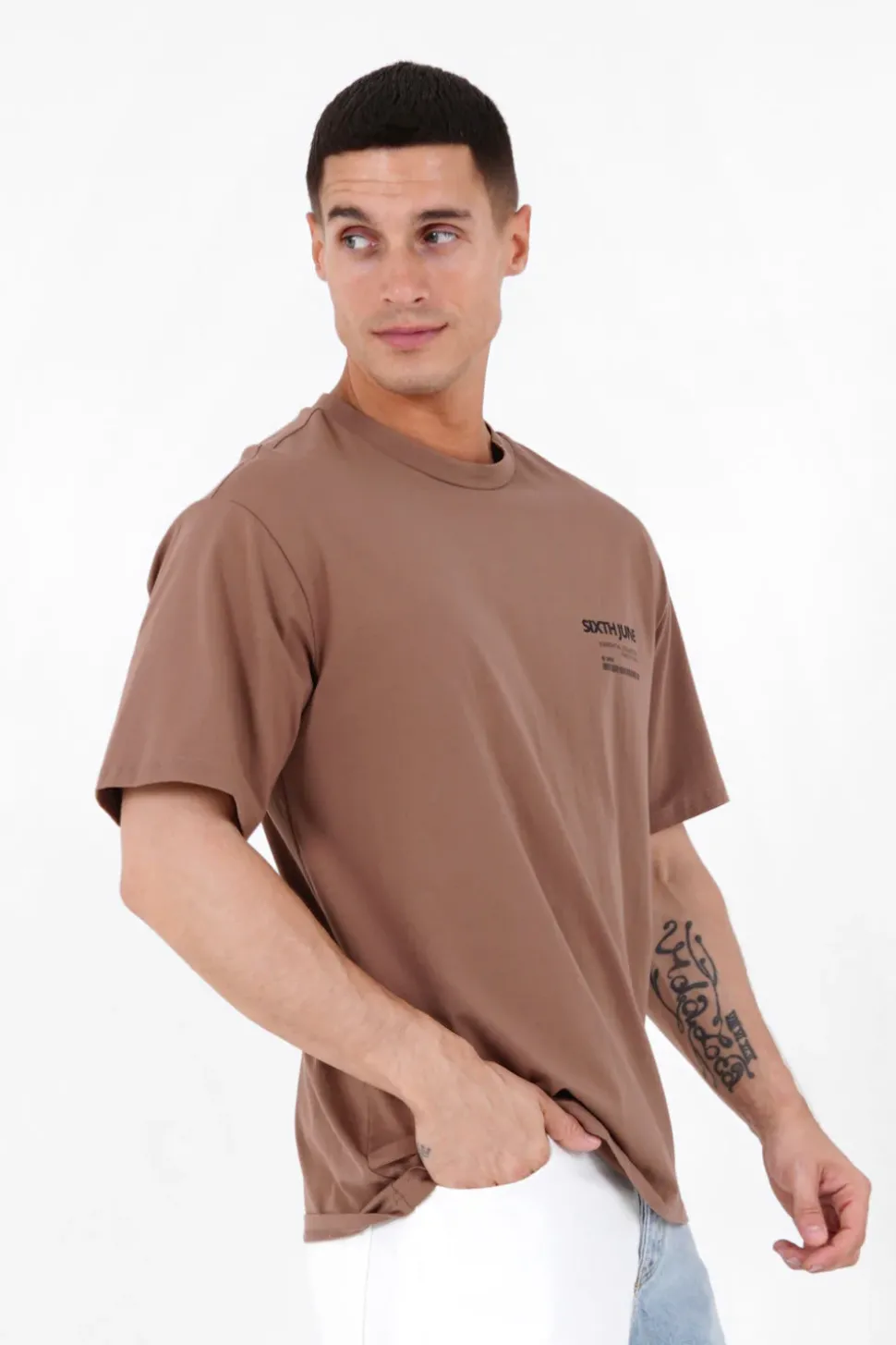 T-Shirt Barcode Marron
