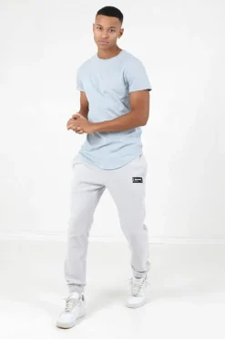 T-Shirt Bas Arrondi Long Bleu Clair