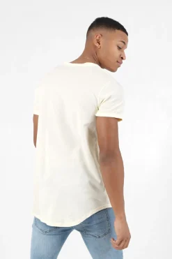 T-Shirt Bas Arrondi Long Jaune Clair