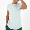 T-Shirt Bas Arrondi Long Vert Clair