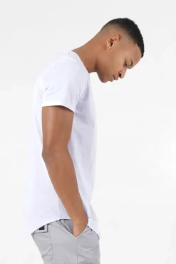 T-Shirt Bas Arrondi Long Violet Clair