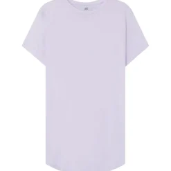 T-Shirt Bas Arrondi Long Violet Clair