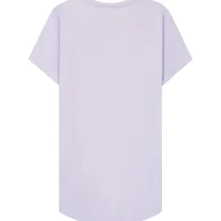 T-Shirt Bas Arrondi Long Violet Clair