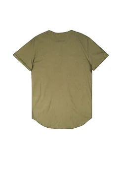 T-Shirt Bas Arrondi Vert Kaki