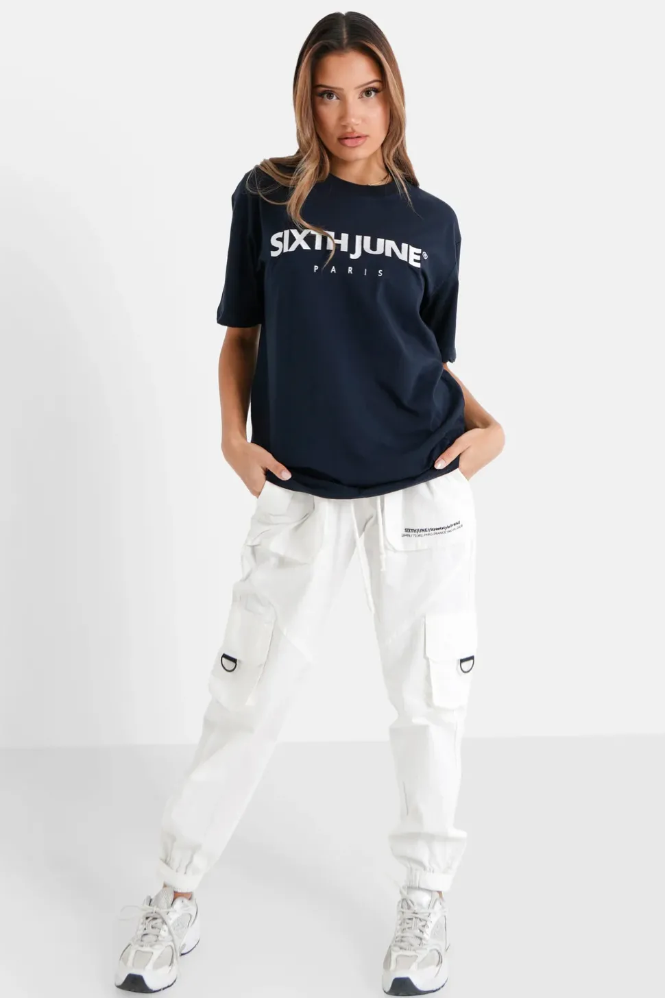 T-Shirt Broderie Logo Paris Bleu Fonce