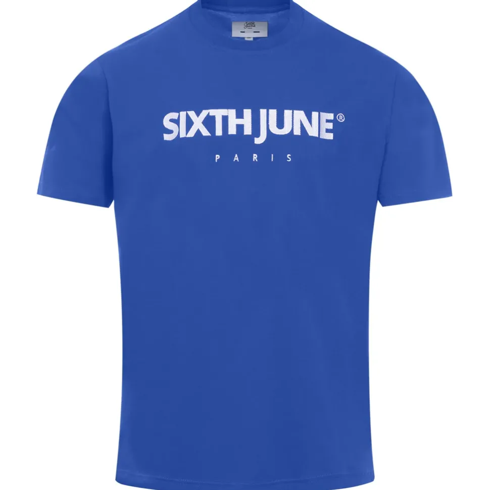 T-Shirt Broderie Logo Paris Bleu Fonce