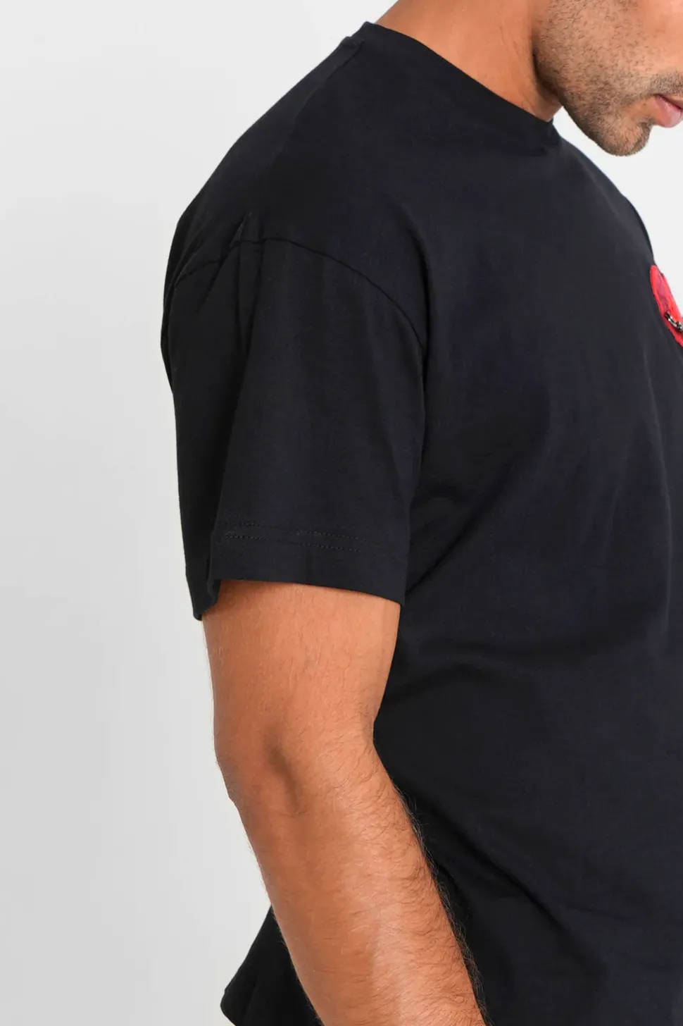 T-Shirt Coeur Brode Noir