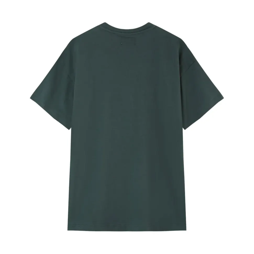 T-Shirt Coeur Brode Vert Fonce