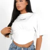 T-Shirt Corset Court Blanc Casse