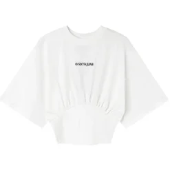 T-Shirt Corset Court Blanc Casse