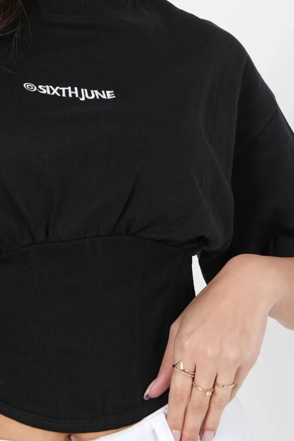 T-Shirt Corset Court Noir
