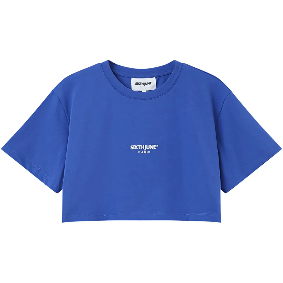 T-Shirt Court Brode Bleu Fonce
