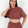 T-Shirt Court Elastique Marron