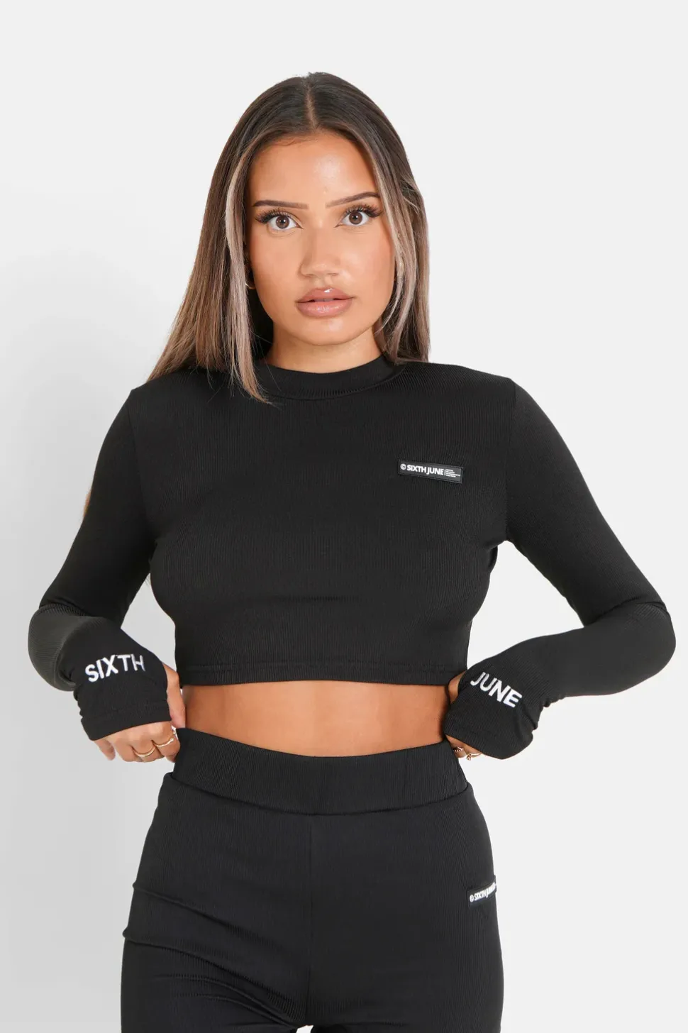 T-Shirt Court Satine Brode Noir
