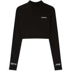 T-Shirt Court Satine Brode Noir