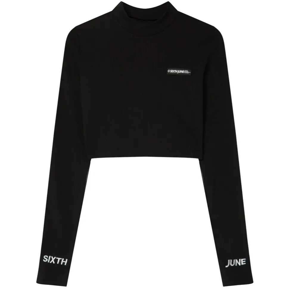 T-Shirt Court Satine Brode Noir