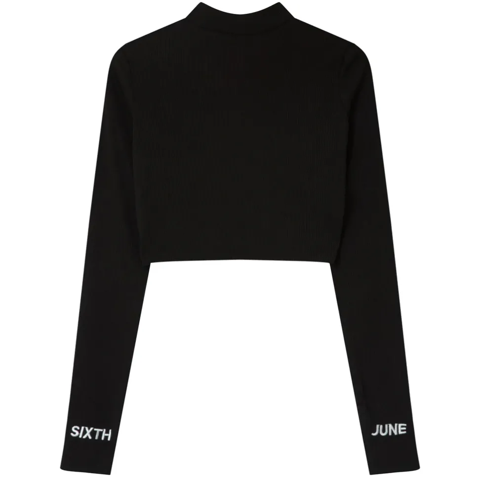 T-Shirt Court Satine Brode Noir