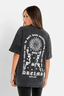 T-Shirt Dos Imprime Gris