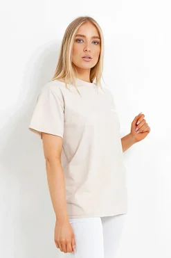 T-Shirt Double Logo Beige Clair