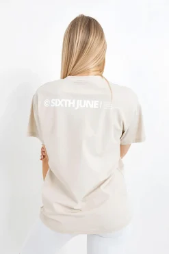 T-Shirt Double Logo Beige Clair