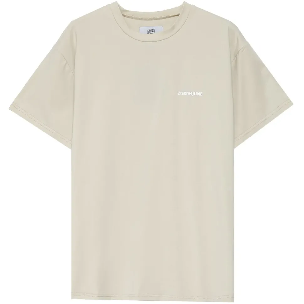 T-Shirt Double Logo Beige Clair