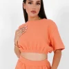 T-Shirt Elastique Gaufre Orange