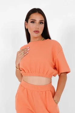 T-Shirt Elastique Gaufre Orange