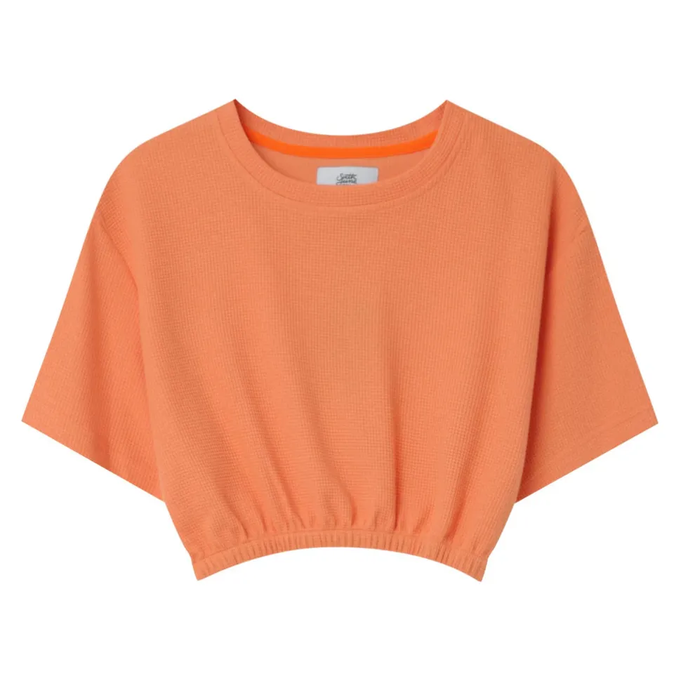 T-Shirt Elastique Gaufre Orange