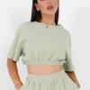 T-Shirt Elastique Gaufre Vert Clair