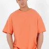 T-Shirt Gaufre Oversize Orange