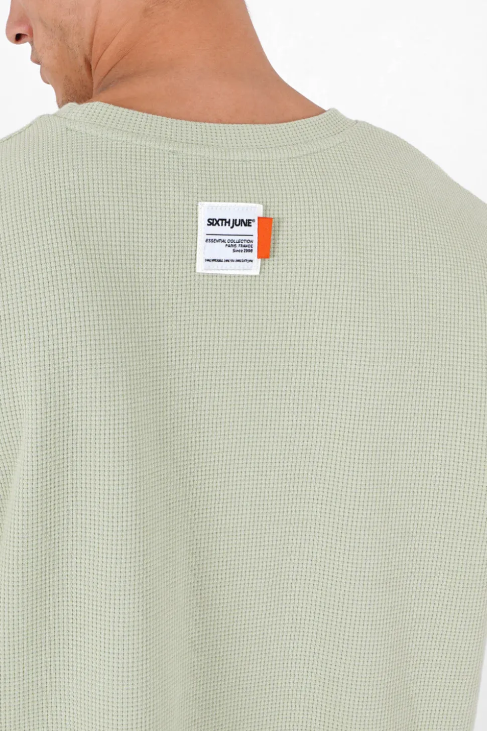 T-Shirt Gaufre Oversize Vert Clair