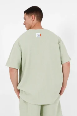 T-Shirt Gaufre Oversize Vert Clair