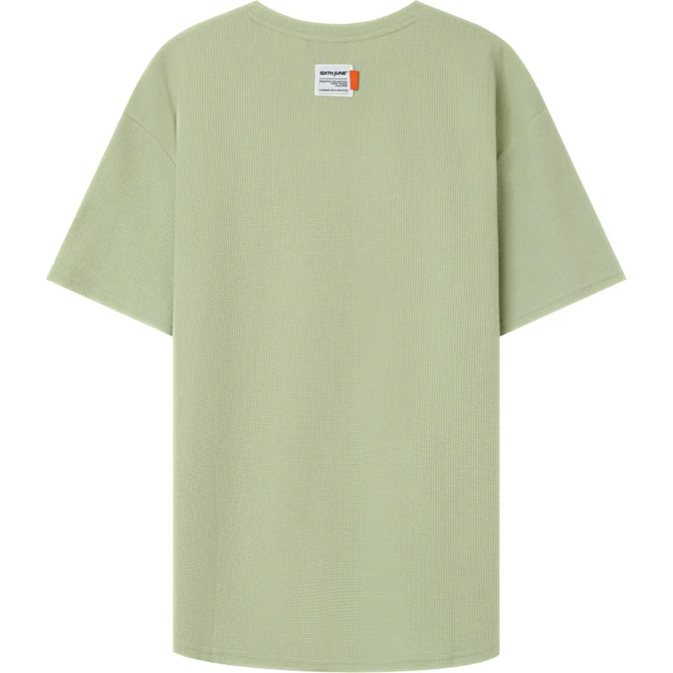 T-Shirt Gaufre Oversize Vert Clair