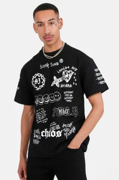 T-Shirt Inscription Gothique Noir