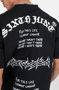 T-Shirt Inscription Gothique Noir