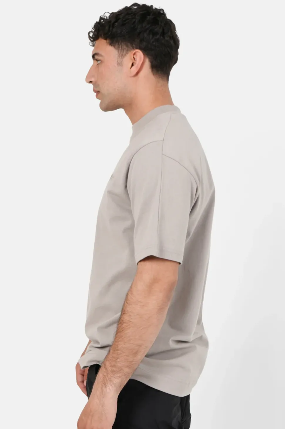 T-Shirt Logo Brode Beige Fonce