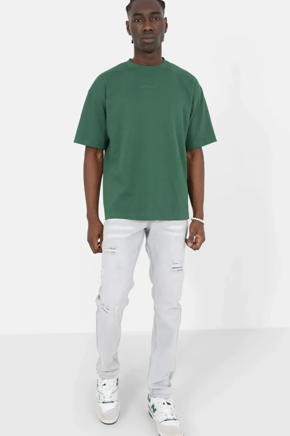 T-Shirt Logo Gomme Vert Fonce