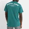 T-Shirt Logo Incurve Avant Arriere Vert Fonce