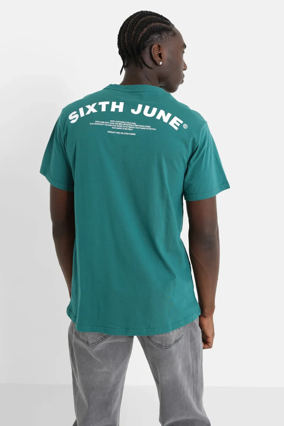 T-Shirt Logo Incurve Avant Arriere Vert Fonce
