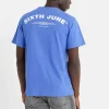 T-Shirt Logo Incurve Avant Arriere Bleu Fonce