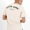 T-Shirt Logo Incurve Avant Arriere Beige