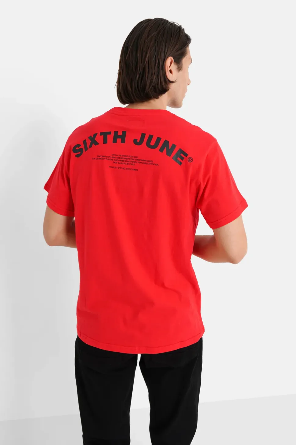 T-Shirt Logo Incurve Avant Arriere Rouge
