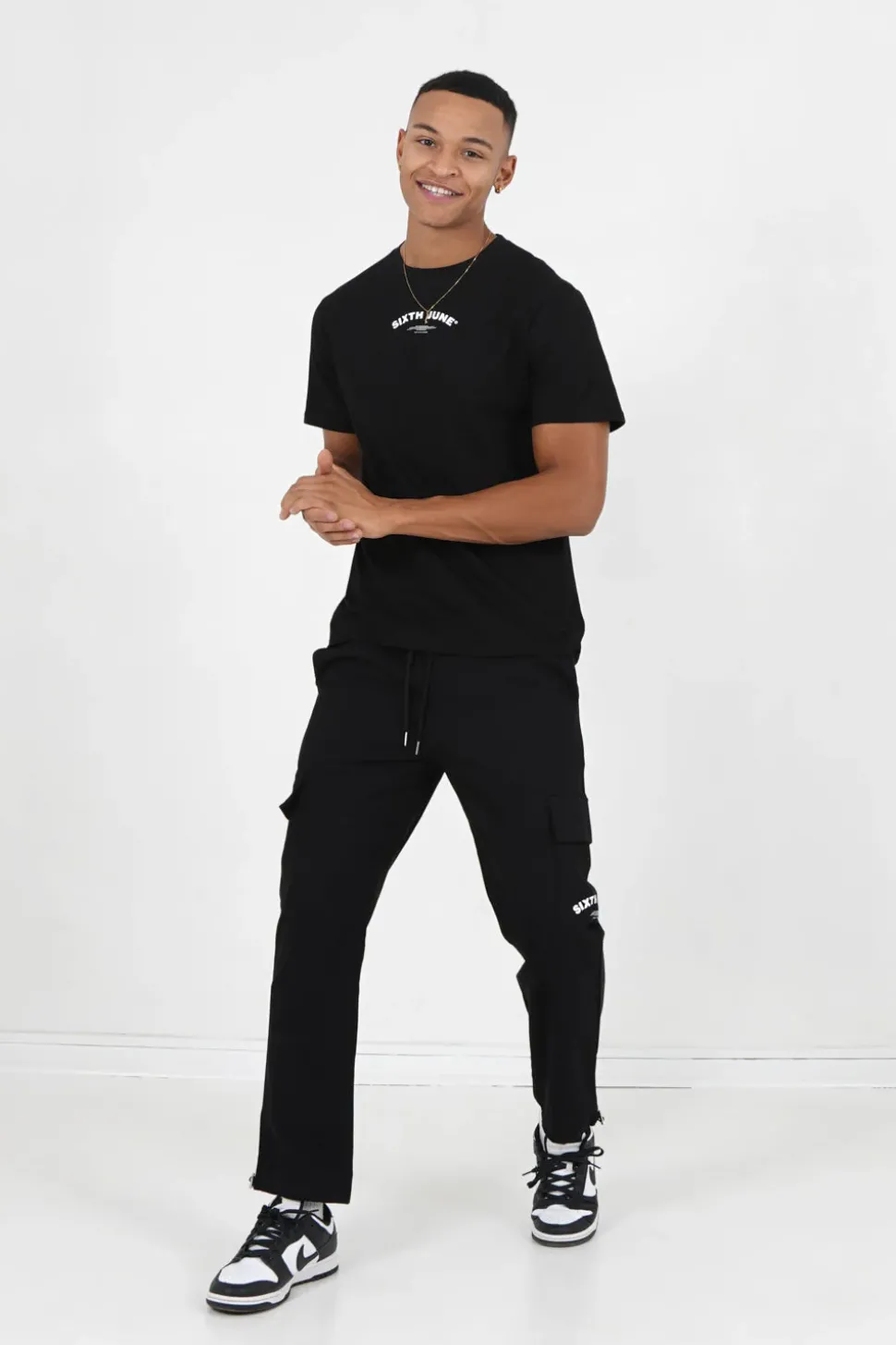 T-Shirt Logo Incurve Avant Arriere Noir