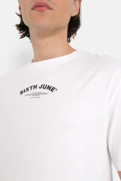 T-Shirt Logo Incurve Avant Arriere Blanc