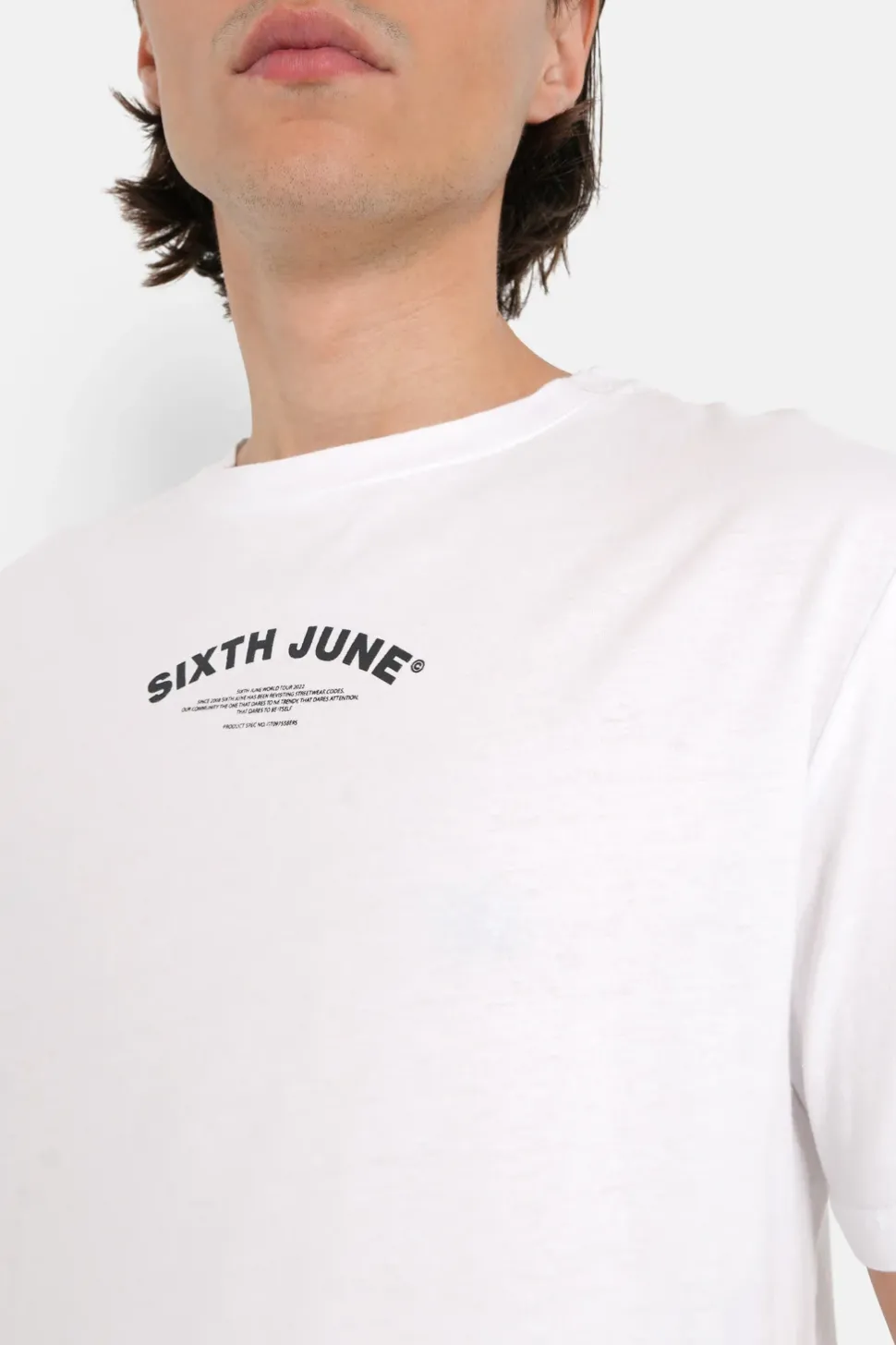 T-Shirt Logo Incurve Avant Arriere Blanc