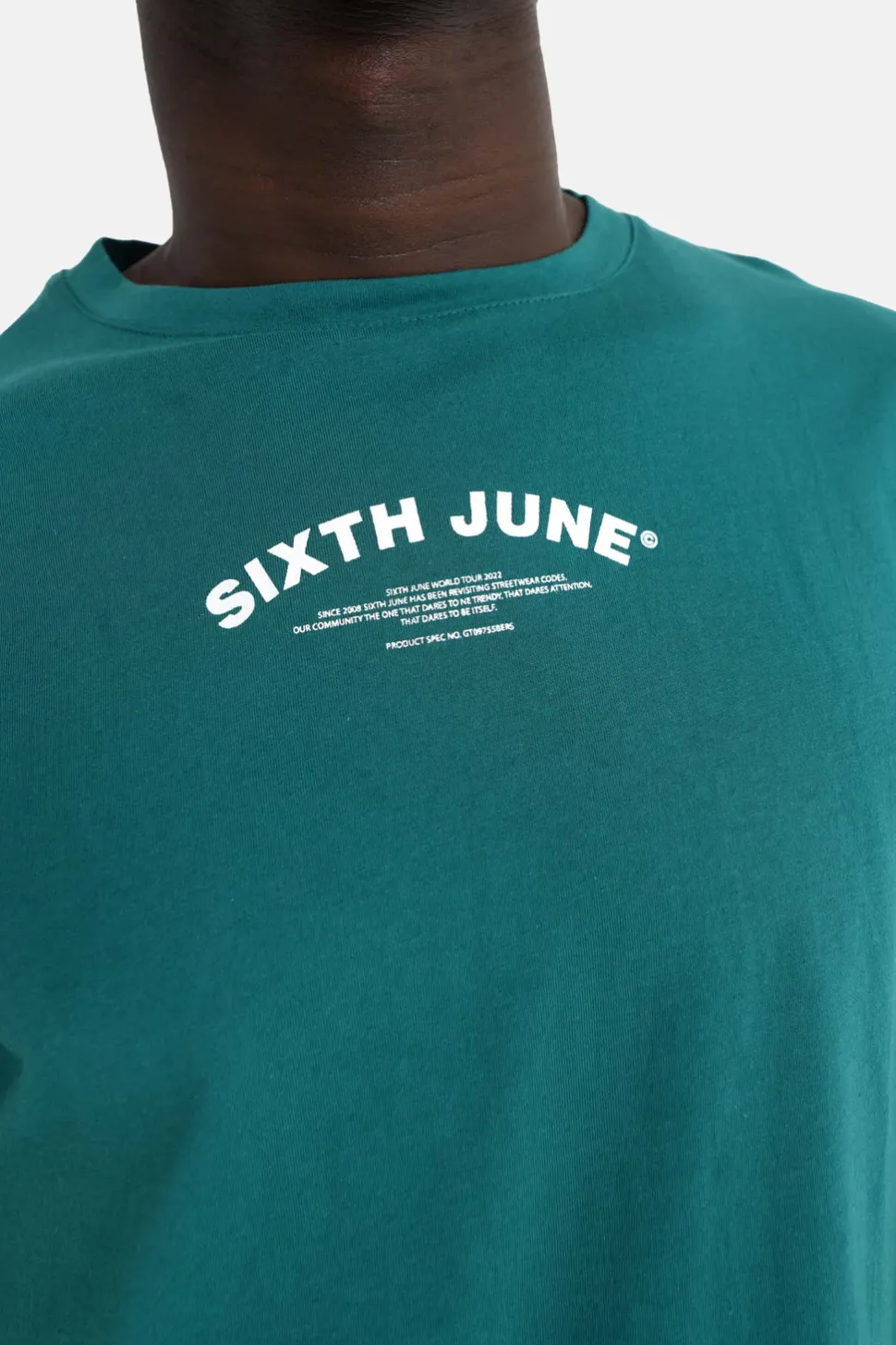 T-Shirt Logo Incurve Avant Arriere Vert Fonce