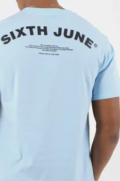 T-Shirt Logo Incurve Avant Arriere Bleu